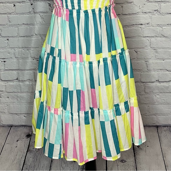 Torrid Mini Cotton Voile Trapeze Cover Up Dress Playful Stripe Dew O L/12 NWT - Picture 4 of 16